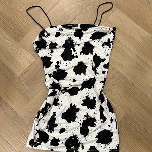 SHEIN Black & White Bodycon Dress Spaghetti Strap